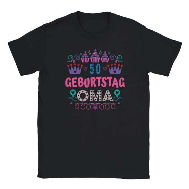 T-Shirt - 50 Geburtstag Oma - Buntes Design - Unisex