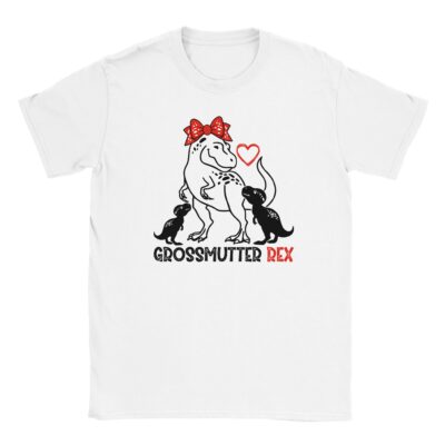 T-Shirt - Großmutter Rex - Dino mit zwei Kindern - Unisex