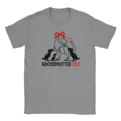 T-Shirt - Großmutter Rex - Dino mit drei Kindern - Unisex