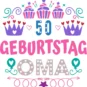 T-Shirt - 50 Geburtstag Oma - Buntes Design - Unisex