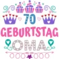 T-Shirt - 70 Geburtstag Oma - Buntes Design - Unisex
