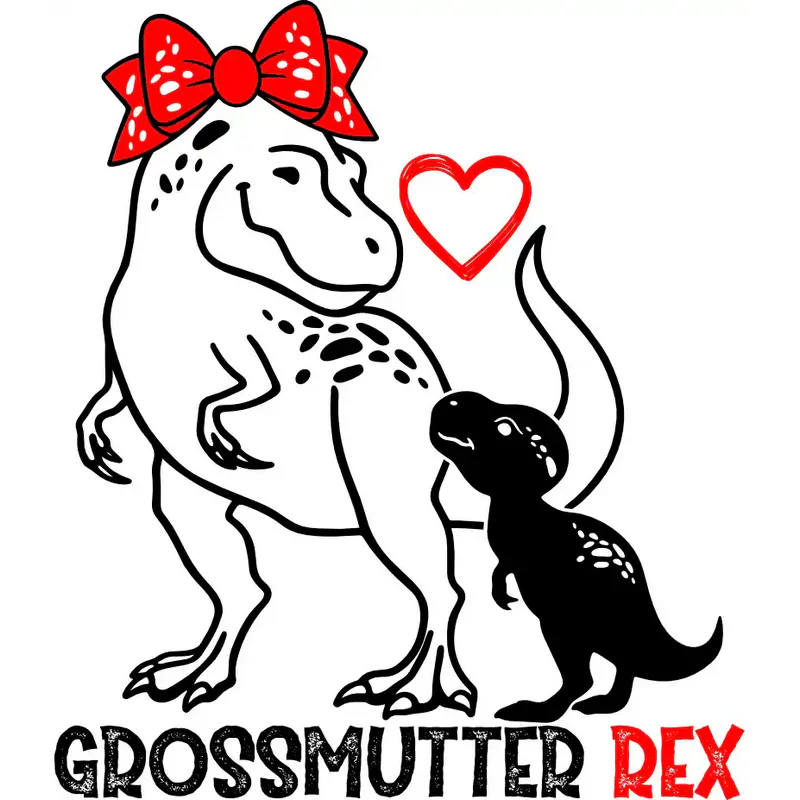 T-Shirt - Großmutter Rex - Dino mit Kind - Unisex