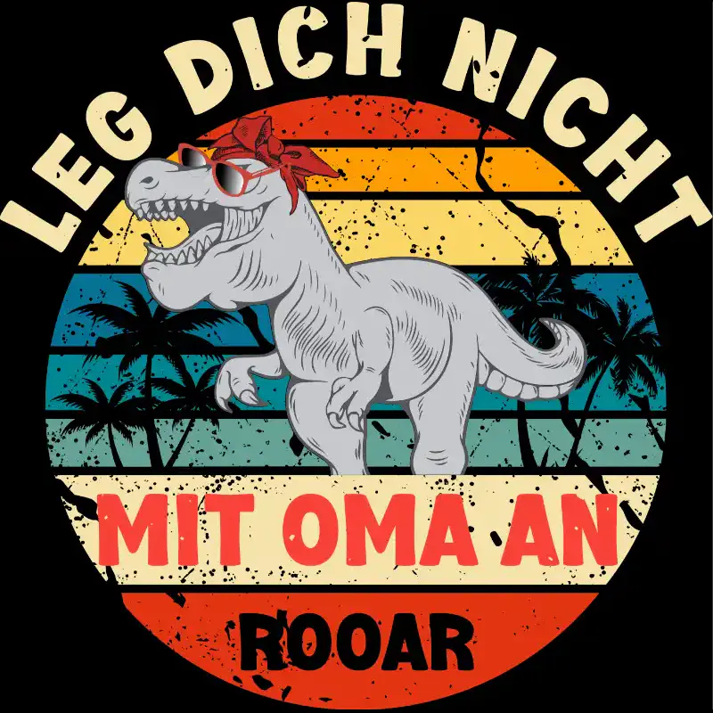 T-Shirt - Oma Dino Warnung - Lustiger Spruch - Unisex