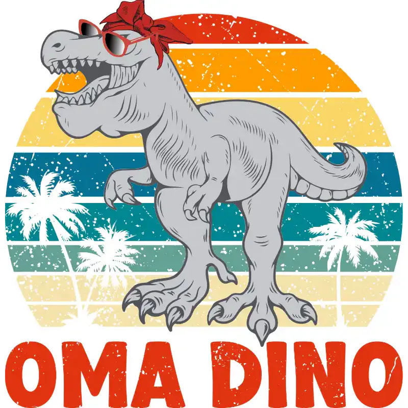 T-Shirt - Oma Dino - Rex mit Schleife - Unisex