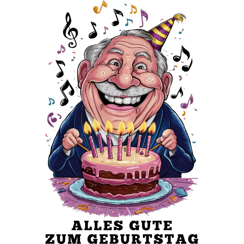 T-Shirt Design: Alles Gute Opa - Opa mit Torte