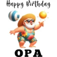 T-Shirt Design: Happy Birthday Opa - Opa im Badeanzug