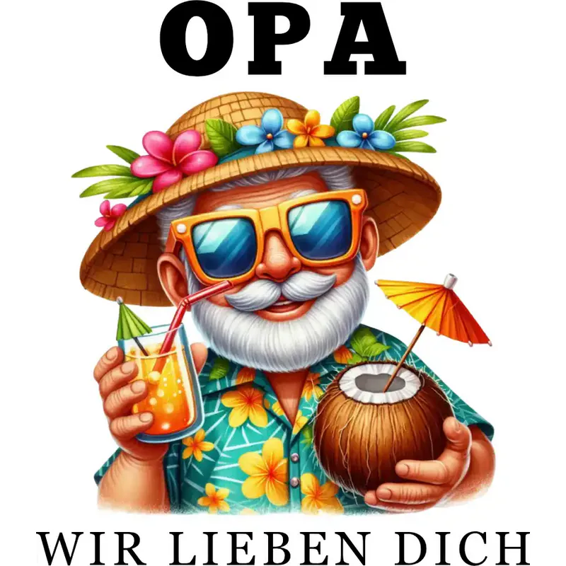 T-Shirt Design: Opa wir lieben dich - Hawaii Spaß