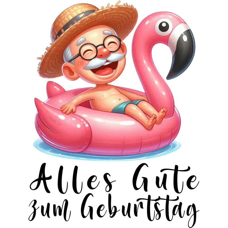 T-Shirt Design: Alles Gute zum Geburtstag - Opa im Schwimmreifen