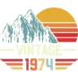 T-Shirt - Vintage 1974 - Sonnenuntergang Grafik - Unisex