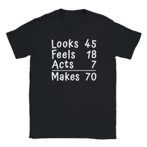 T-Shirt - Looks, Feels, Acts, Makes 70 - Unisex